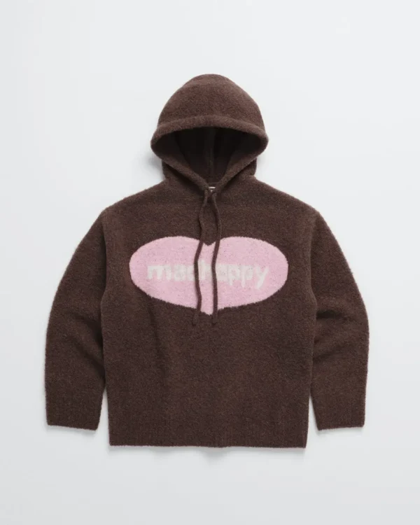 Madhappy Dark Coffee Heart Boucle Hoodie