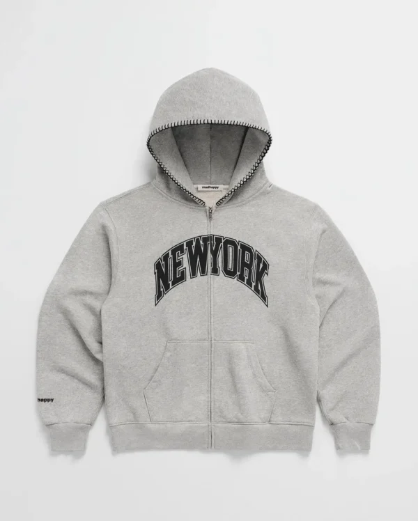 Madhappy New York Grey Zip-Up Hoodie