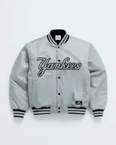 Yankees Grey Madhappy Down Baseball Jacket