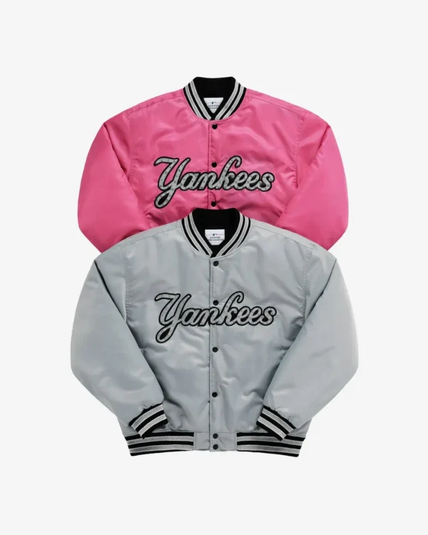 Yankees Grey Madhappy Down Baseball Jacket